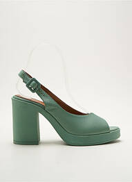 Sandales/nu pieds tissage satiné talon de 7 à 9cm bleu LUNE & L'AUTRE femme