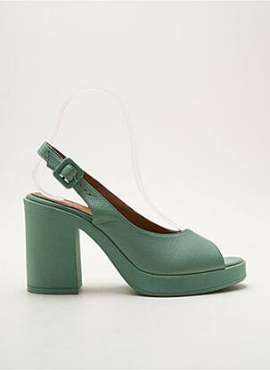 Sandales/nu pieds matière lisse talon de 7 à 9cm bleu LUNE & L'AUTRE femme