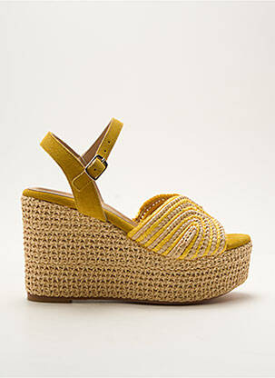 Sandales/nu pieds matière lisse talon haut de 10cm et plus jaune FIORINA femme