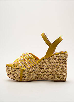 Sandales/nu pieds matière lisse talon haut de 10cm et plus jaune FIORINA femme