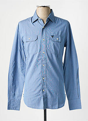 Chemise manches longues bleu SUPERDRY homme