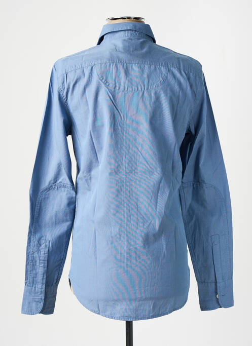 Chemise manches longues bleu SUPERDRY homme