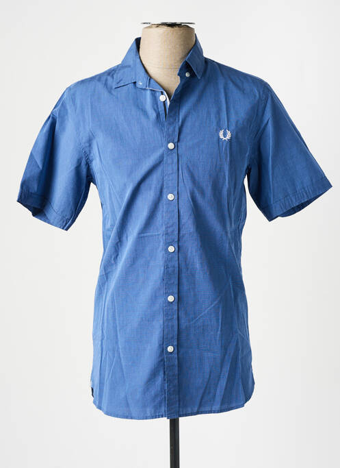Chemise manches courtes bleu FRED PERRY homme