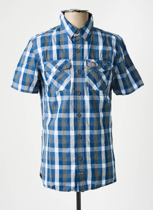 Chemise manches courtes bleu SUPERDRY pour homme