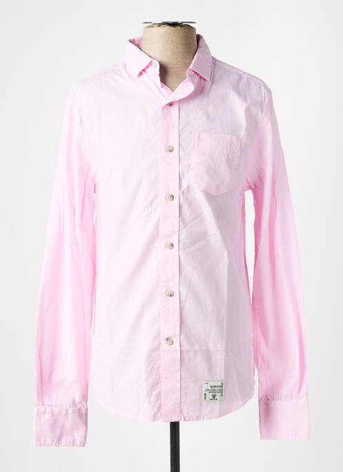 Chemise manches longues rose SUPERDRY pour homme