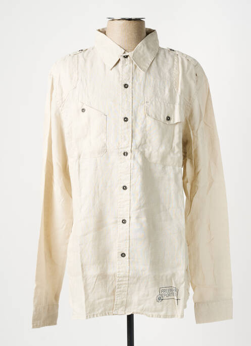 Chemise manches longues beige FREEMAN T.PORTER pour homme