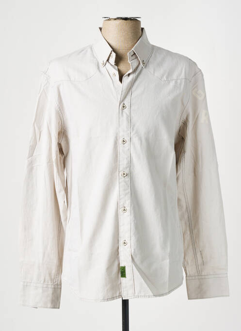 Chemise manches longues beige G STAR pour homme