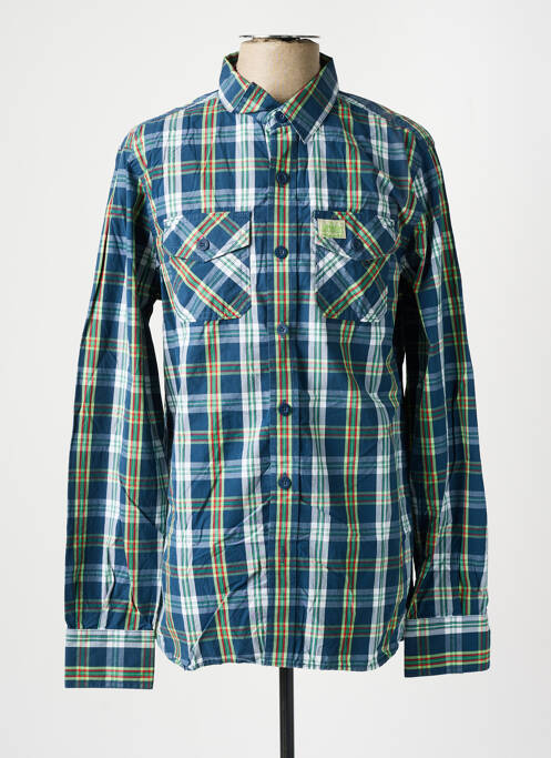 Chemise manches longues bleu SUPERDRY pour homme