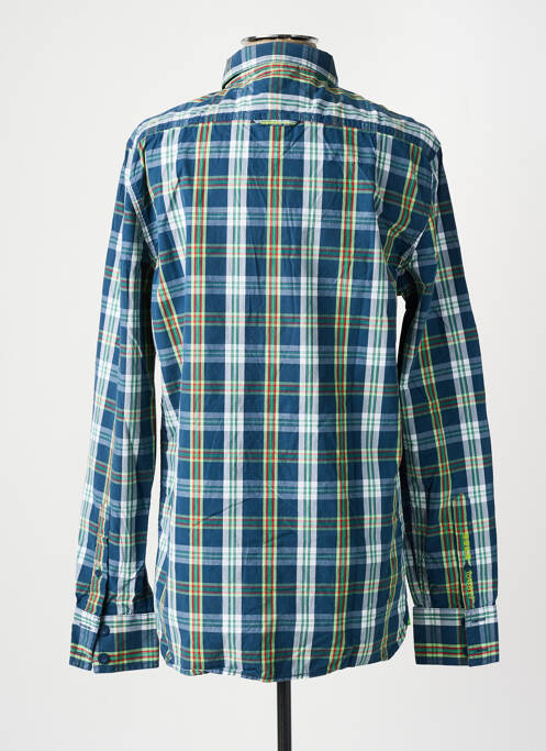 Chemise manches longues bleu SUPERDRY pour homme