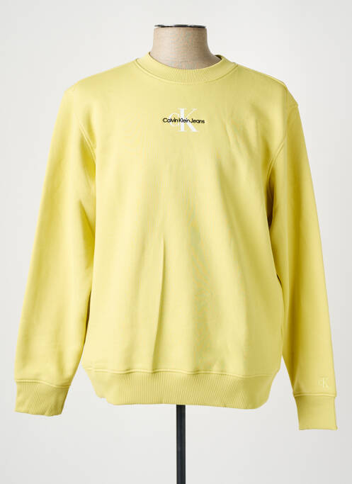 Sweat-shirt jaune CALVIN KLEIN pour homme