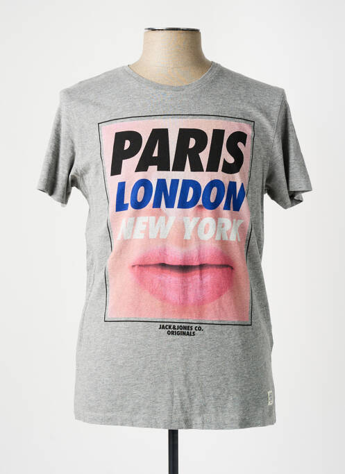 T-shirt gris JACK & JONES pour homme