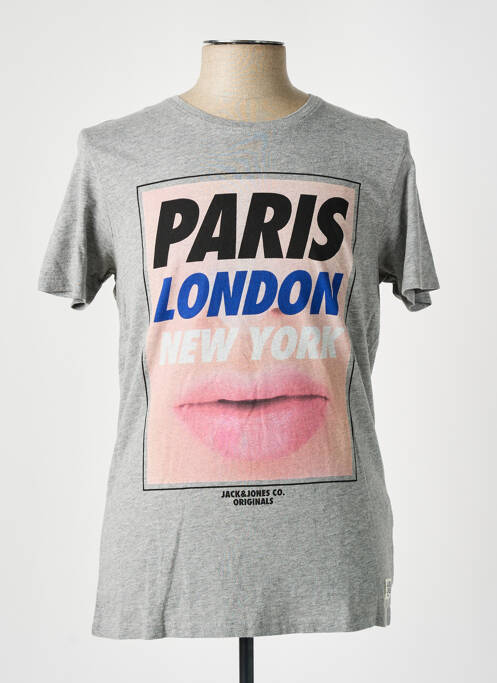 T-shirt gris JACK & JONES pour homme