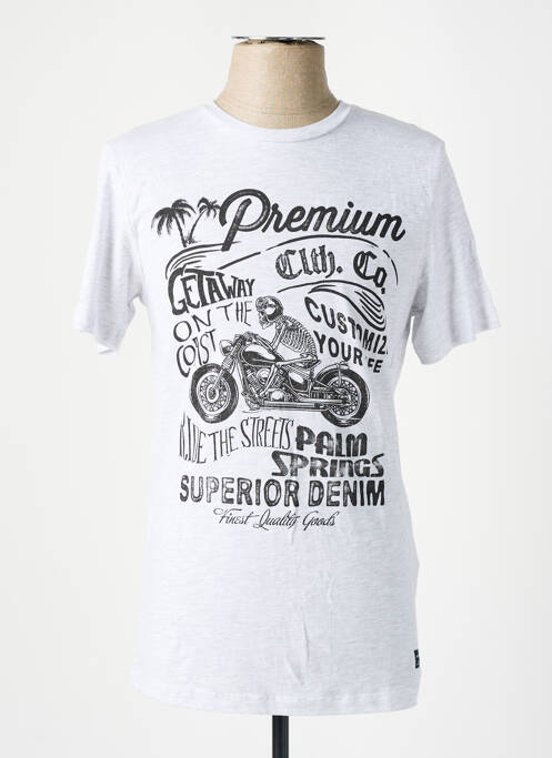 T-shirt gris JACK & JONES pour homme