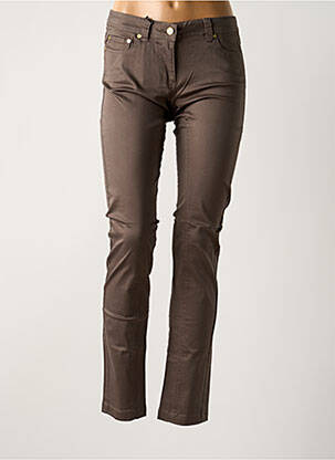 Pantalon slim marron LES P'TITES BOMBES pour femme