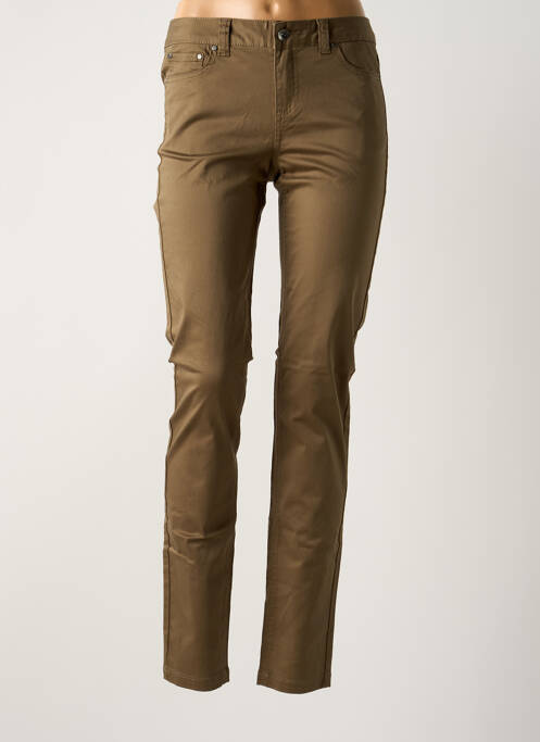 Pantalon slim marron LES P'TITES BOMBES pour femme