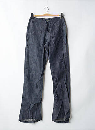 Pantalon droit fermeture zippée sous rabat boutonné taille normale bleu BE YOU K femme