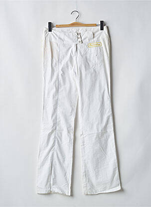 Pantalon droit tissage popeline taille basse blanc BE YOU K femme