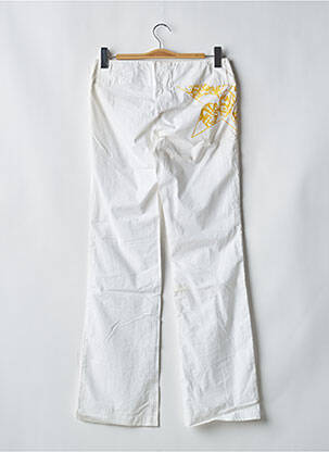 Pantalon droit tissage popeline taille basse blanc BE YOU K femme