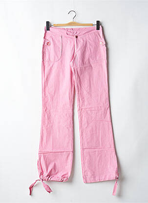 Pantalon droit tissage popeline taille basse rose BE YOU K femme