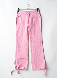 Pantalon droit tissage popeline taille basse rose BE YOU K femme