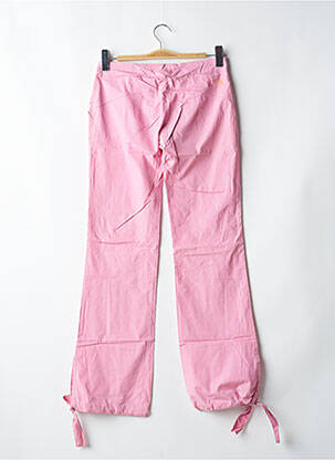 Pantalon droit tissage popeline taille basse rose BE YOU K femme