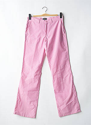 Pantalon droit fermeture zippée sous rabat boutonné taille normale rose BE YOU K femme