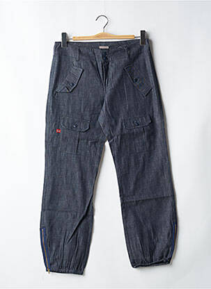 Pantalon droit fermeture zippée sous rabat boutonné taille normale bleu BE YOU K femme