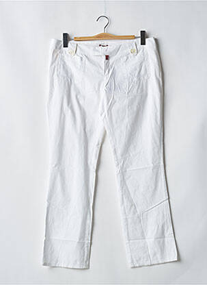 Pantalon droit tissage popeline taille basse blanc BE YOU K femme