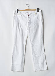 Pantalon droit tissage popeline taille basse blanc BE YOU K femme