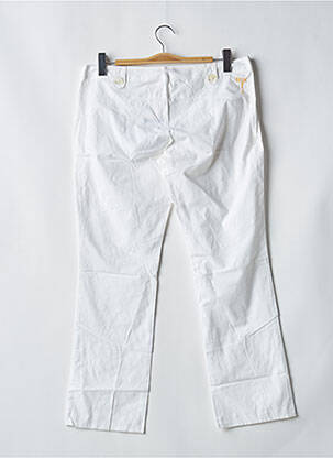 Pantalon droit tissage popeline taille basse blanc BE YOU K femme