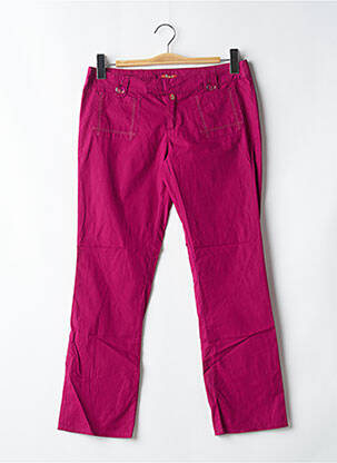Pantalon droit tissage popeline taille basse violet BE YOU K femme