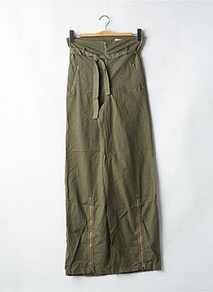 Pantalon droit stretch taille haute vert CHEYENNE femme