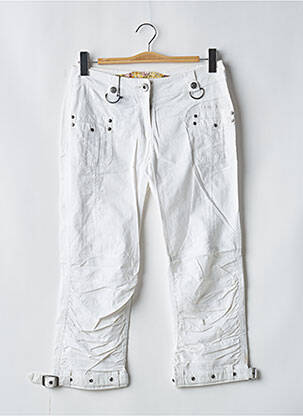 Pantacourt coupe droite taille normale blanc DOUBLE ONE PEACE femme