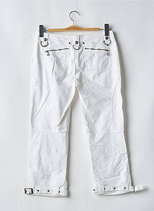 Pantacourt coupe droite taille normale blanc DOUBLE ONE PEACE femme