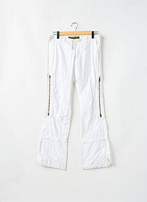 Pantalon droit tissage popeline taille normale blanc FREEMAN T.PORTER femme