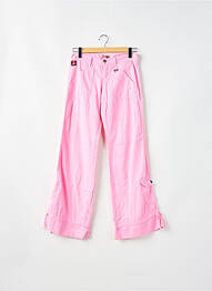 Pantalon droit tissage popeline taille normale rose LOIS femme