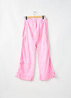 Pantalon droit tissage popeline taille normale rose LOIS femme