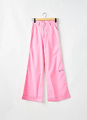 Pantalon droit fermeture zippée sous rabat boutonné taille normale rose LA BRIGADA INTERNACIONAL femme