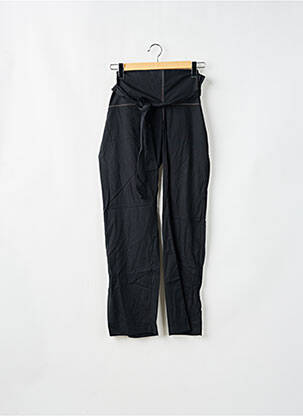 Pantalon droit tissage popeline taille normale noir LADY SOUL femme