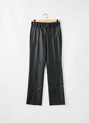Pantalon droit tissage popeline taille normale noir LOLA femme