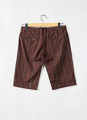 Bermuda fermeture zippée sous rabat avec crochet marron FREEMAN T.PORTER femme
