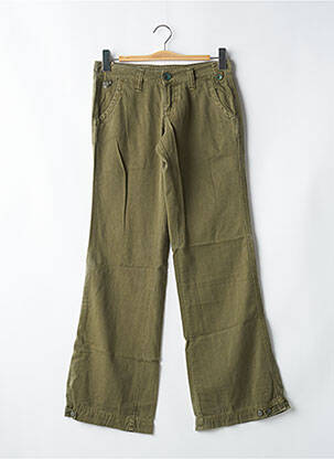 Pantalon droit tissage popeline vert LOIS femme