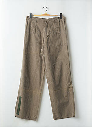Pantalon droit tissage popeline taille normale vert RWD femme
