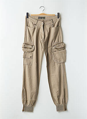 Pantalon cargo tissage popeline taille normale marron RWD femme