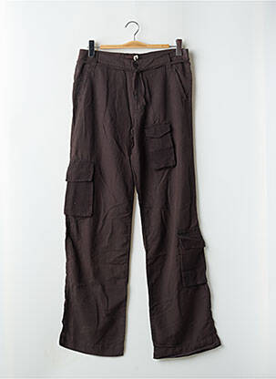 Pantalon cargo coupe droite taille normale marron SCHOOL RAG femme