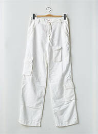 Pantalon cargo coupe droite taille haute blanc SCHOOL RAG femme