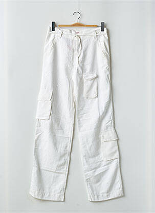 Pantalon cargo taille haute taille haute blanc SCHOOL RAG femme