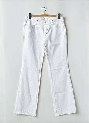 Pantalon droit tissage popeline taille normale blanc SCHOOL RAG femme