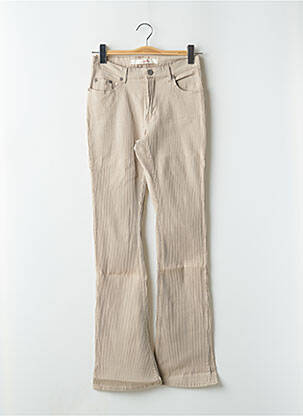 Pantalon flare stretch taille haute beige SCHOOL RAG femme
