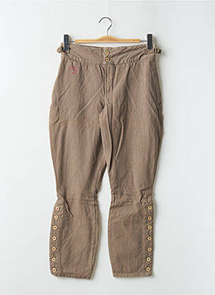 Pantalon 7/8 tissage popeline taille normale marron SCHOOL RAG femme